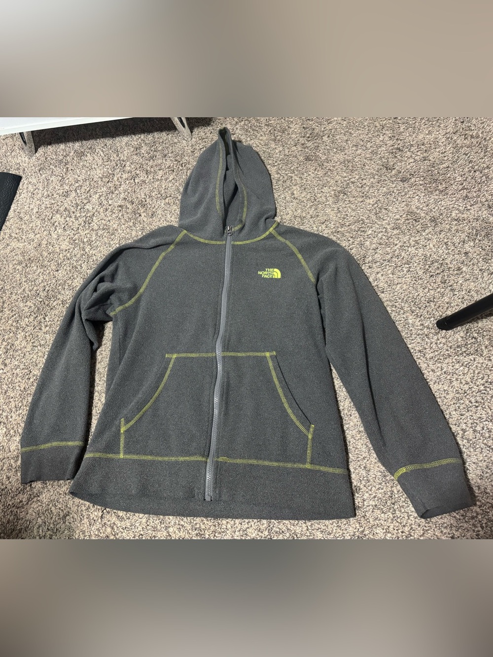 The North Face Youth L - size 14/16 Gray/Neon green-yellow